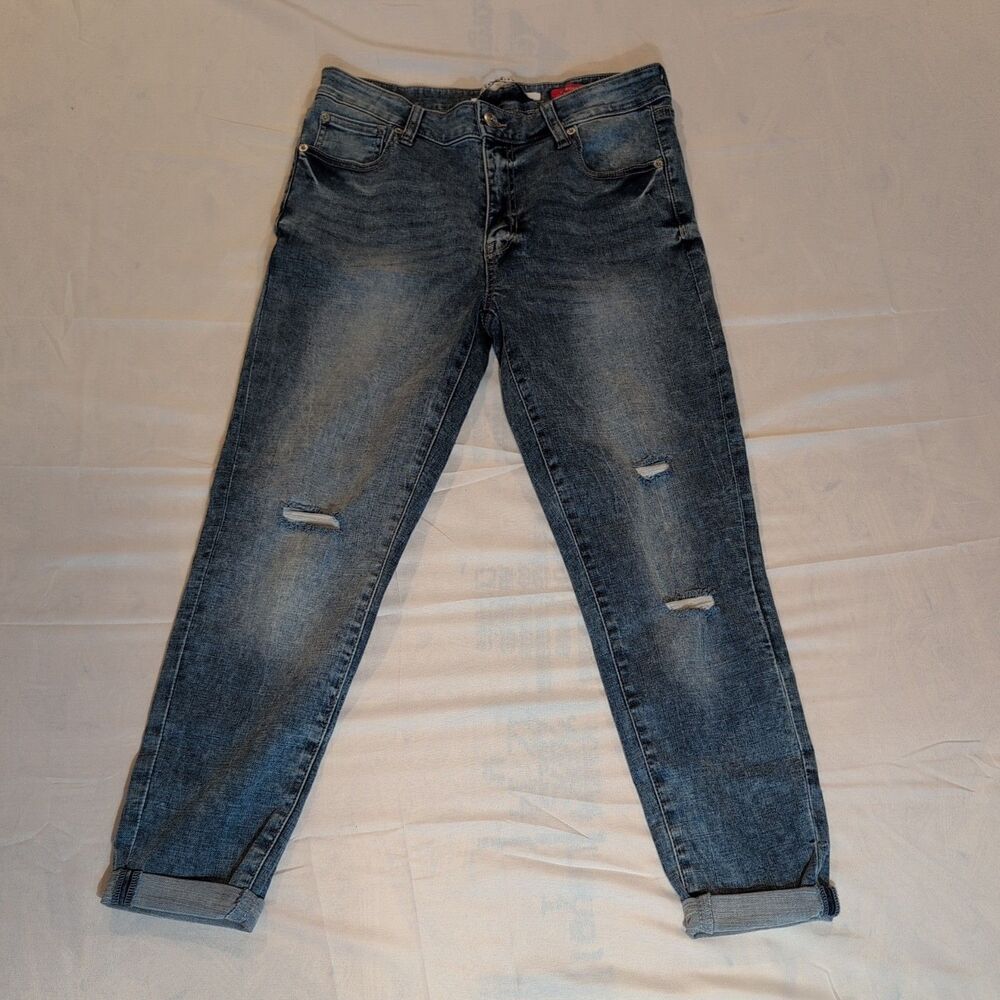 Celebrity Pink The Rider Distressed High Rise Skinny Jeans Med Wash Size 11/30